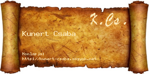 Kunert Csaba névjegykártya