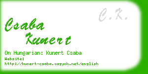 csaba kunert business card